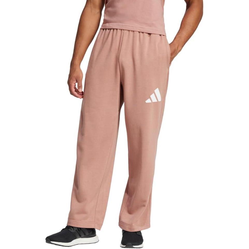 imageadidas Mens Essential 3bar Wide Leg PantsWarm ClayWhite
