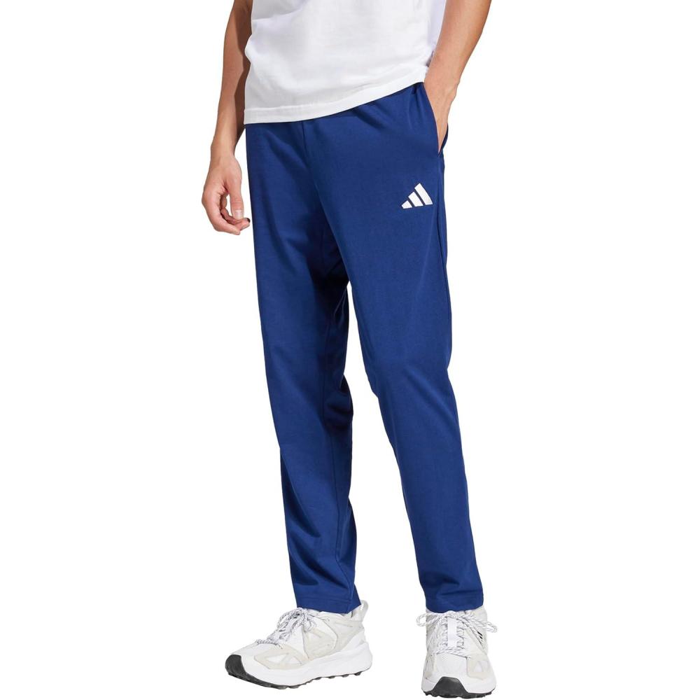 imageadidas Mens Essentials Feel Cozy French Terry Cargo ShortsDark BlueWhite