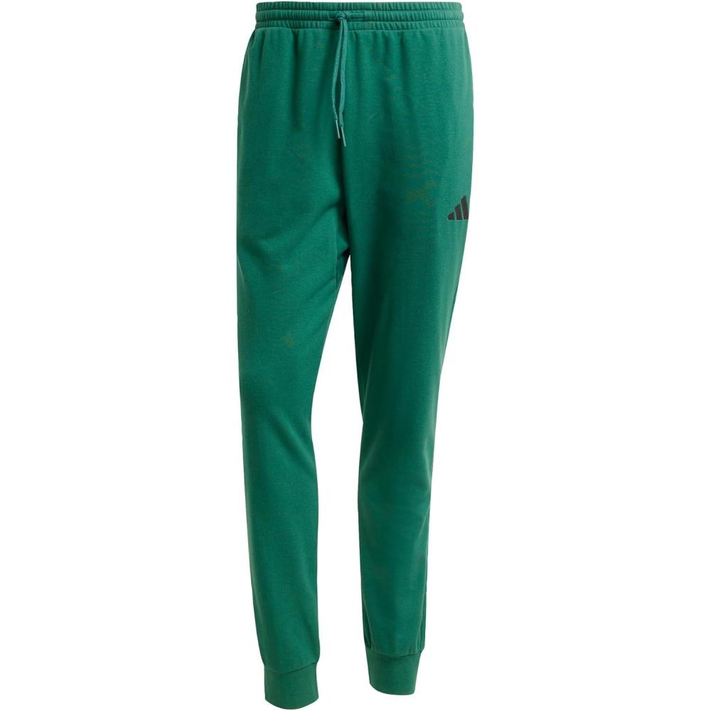 imageadidas Mens Essentials Feel Cozy French Terry PantsCollegiate Green  Black
