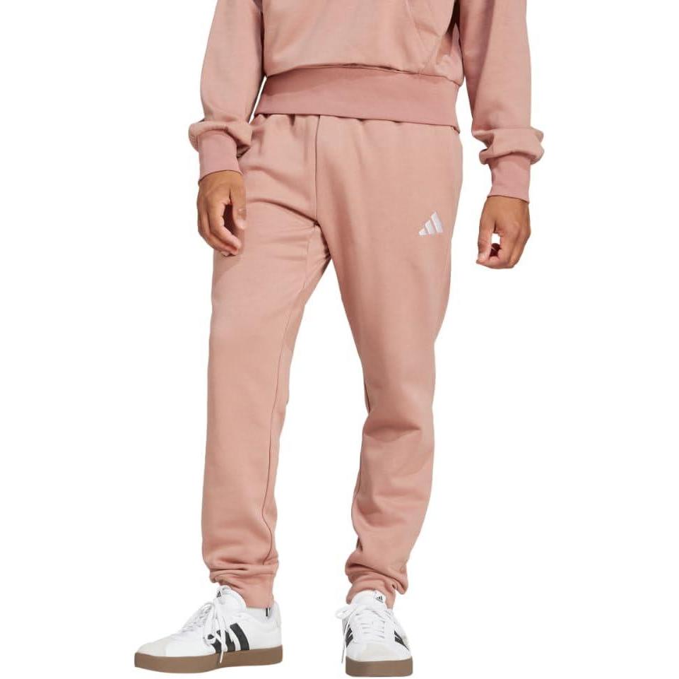 imageadidas Mens Essentials Feel Cozy French Terry PantsWarm ClayWhite