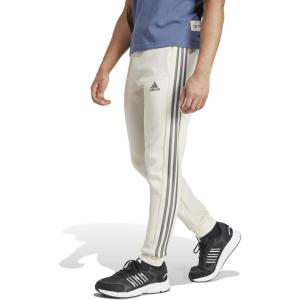 adidas Men’s Essentials 3-Stripes Fleece Tapered Cuff Pants(Alumina)
