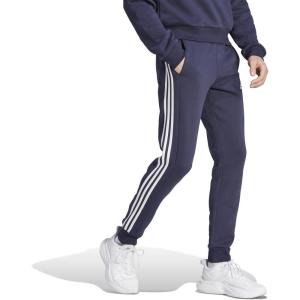 adidas Men’s Essentials 3-Stripes Fleece Tapered Cuff Pants(Legend Ink)