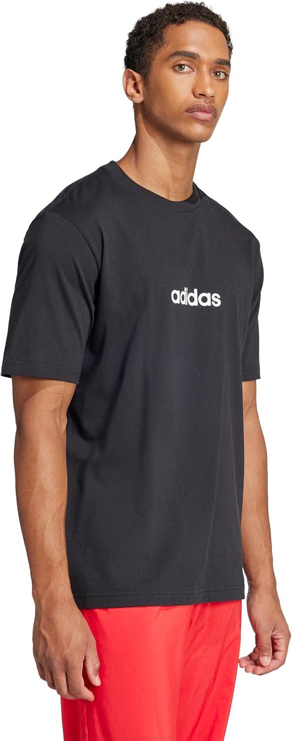 imageAdidas Mens Essentials Linear Single Jersey TShirtBlackWhite
