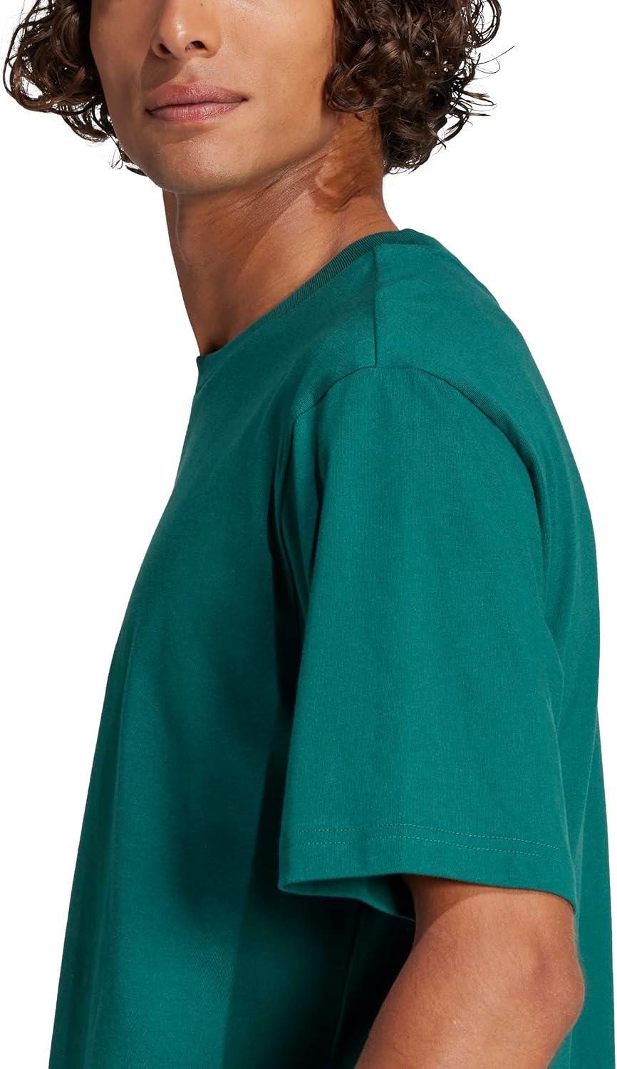 imageAdidas Mens Essentials Linear Single Jersey TShirtCollegiate GreenBlack