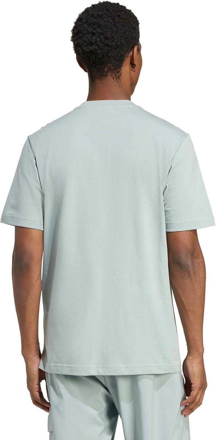 imageAdidas Mens Essentials Linear Single Jersey TShirtWonder SageWhite