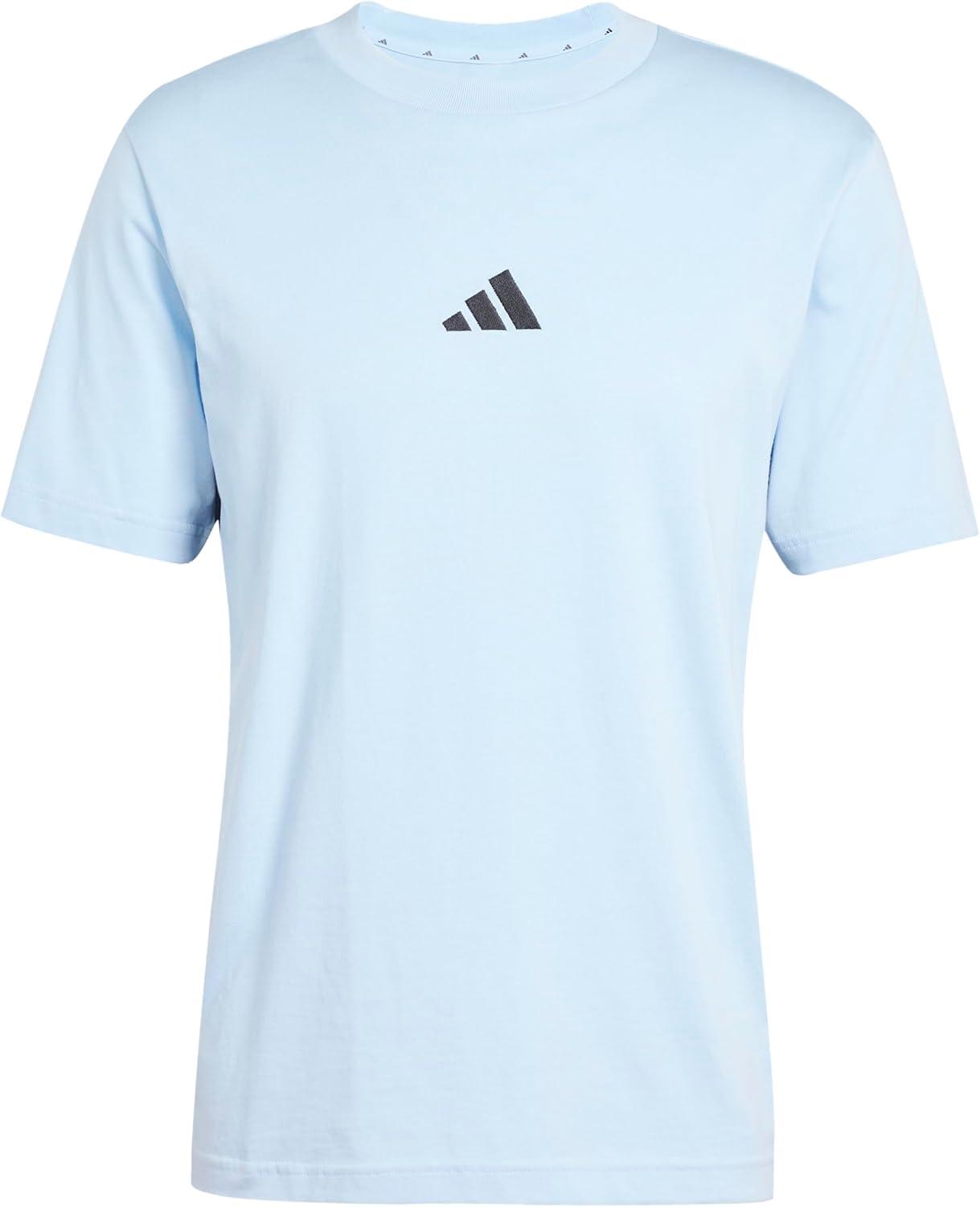 imageAdidas Mens Essentials Single Jersey 3Stripes TShirtBlueBlack