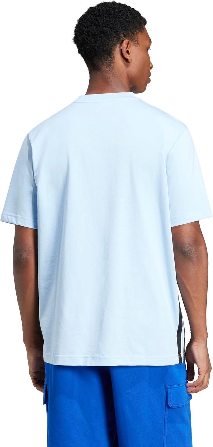 imageAdidas Mens Essentials Single Jersey 3Stripes TShirtBlueBlack