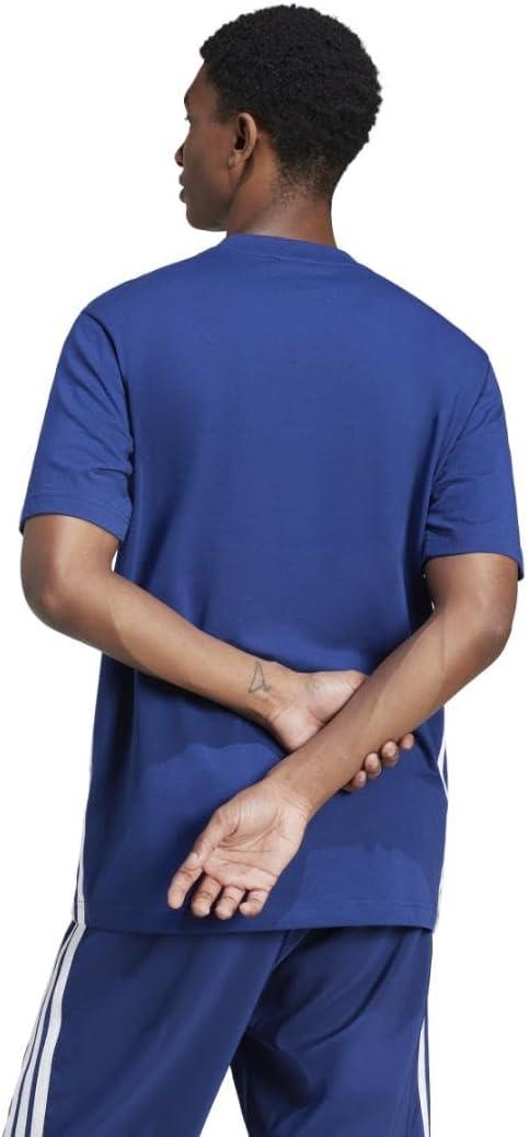 imageAdidas Mens Essentials Single Jersey 3Stripes TShirtDark BlueWhite