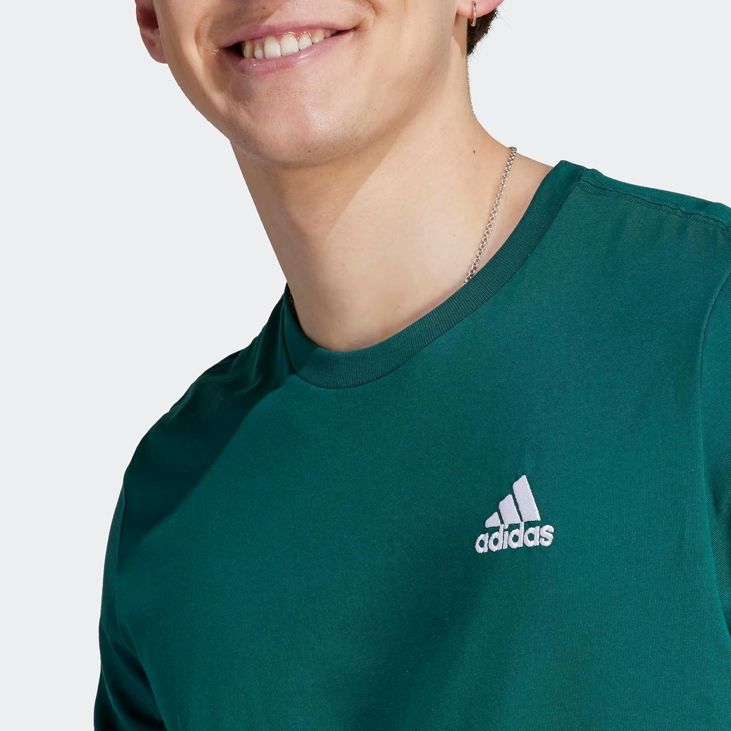 imageAdidas Mens Essentials Single Jersey Embroidered Small Logo TShirtCollegiate Green