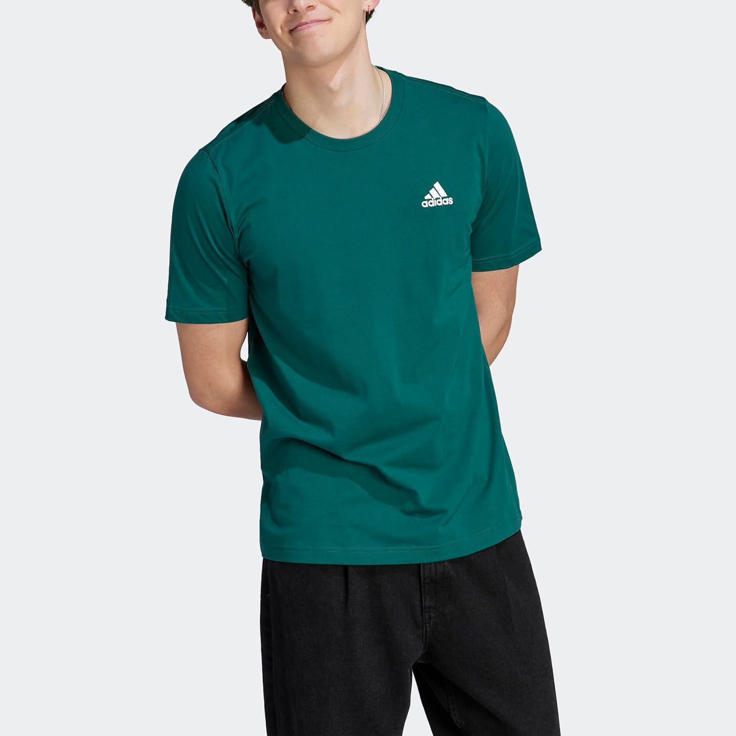 imageAdidas Mens Essentials Single Jersey Embroidered Small Logo TShirtCollegiate Green
