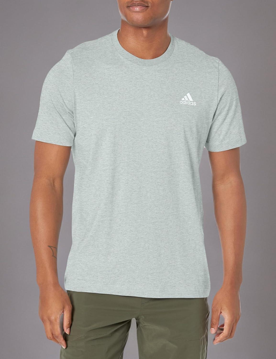 imageAdidas Mens Essentials Single Jersey Embroidered Small Logo TShirtMedium Grey Heather