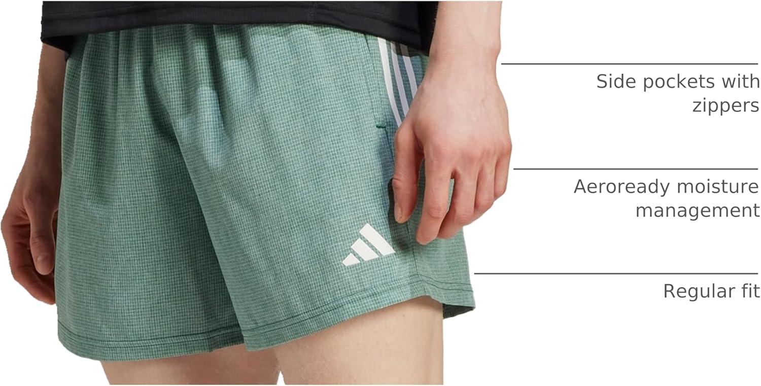 imageAdidas Mens Own The Run ShortCollegiate GreenWhite Melange