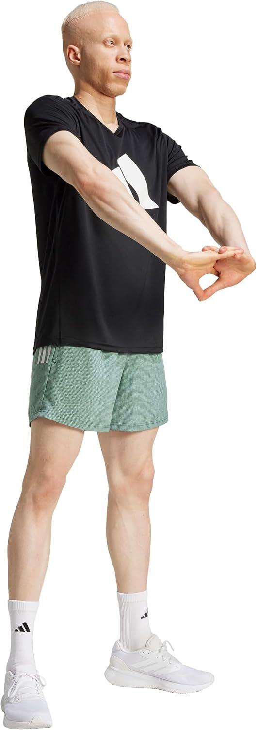 imageAdidas Mens Own The Run ShortCollegiate GreenWhite Melange