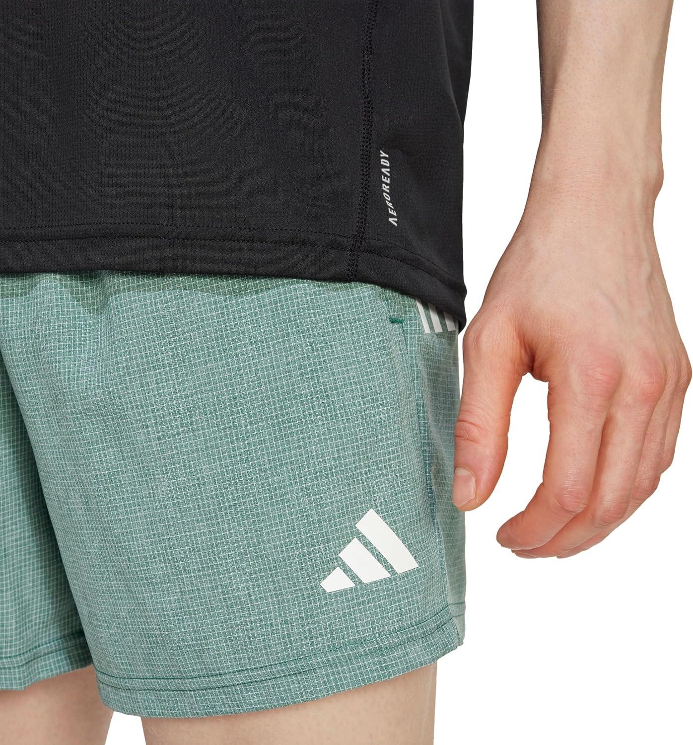 imageAdidas Mens Own The Run ShortCollegiate GreenWhite Melange