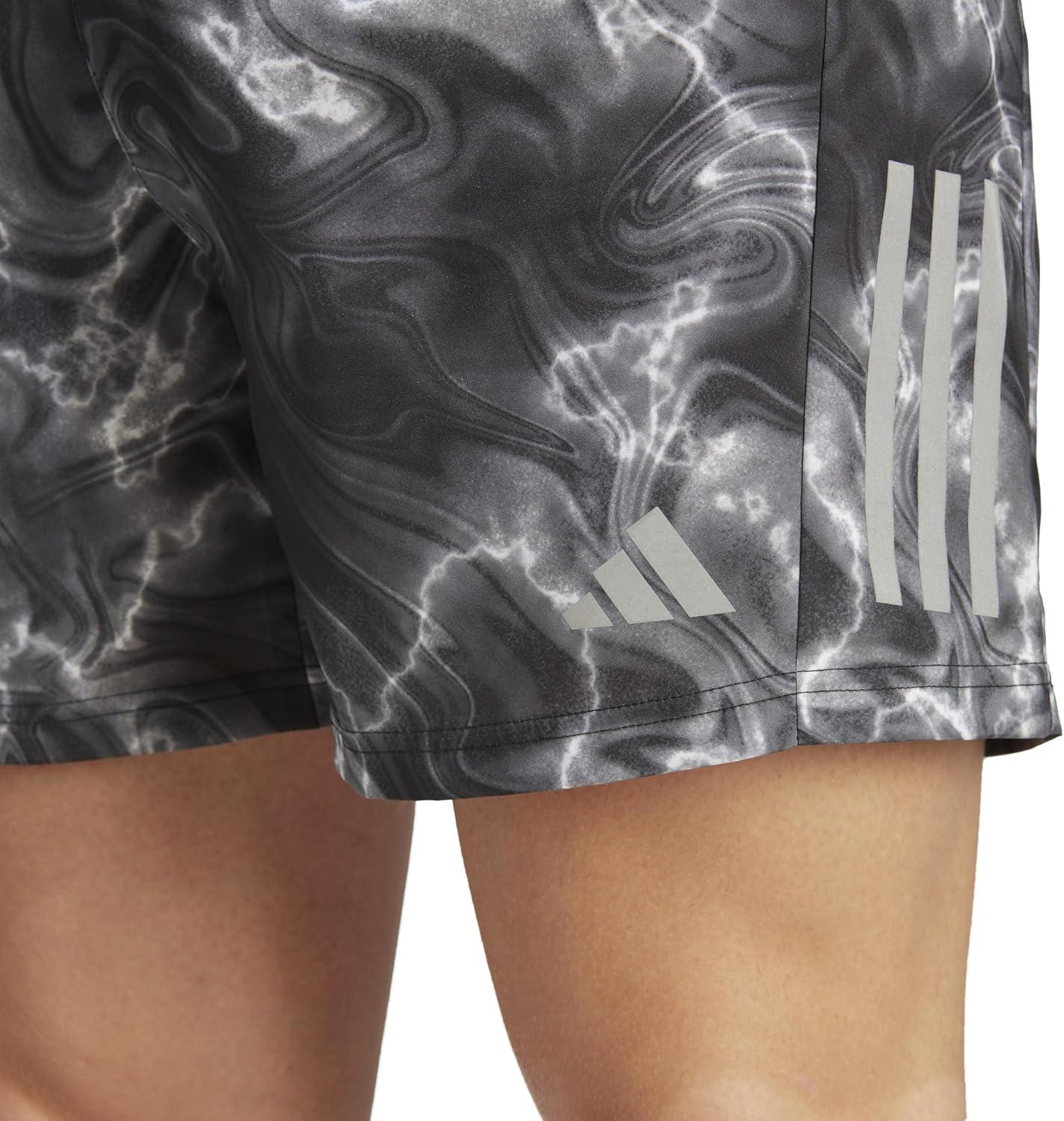 imageAdidas Mens Own The Run ShortWhiteBlackGrey