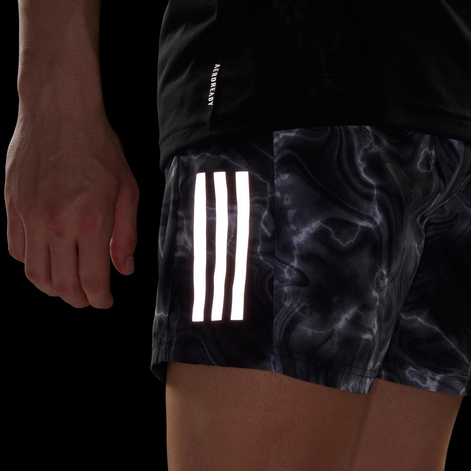 imageAdidas Mens Own The Run ShortWhiteBlackGrey