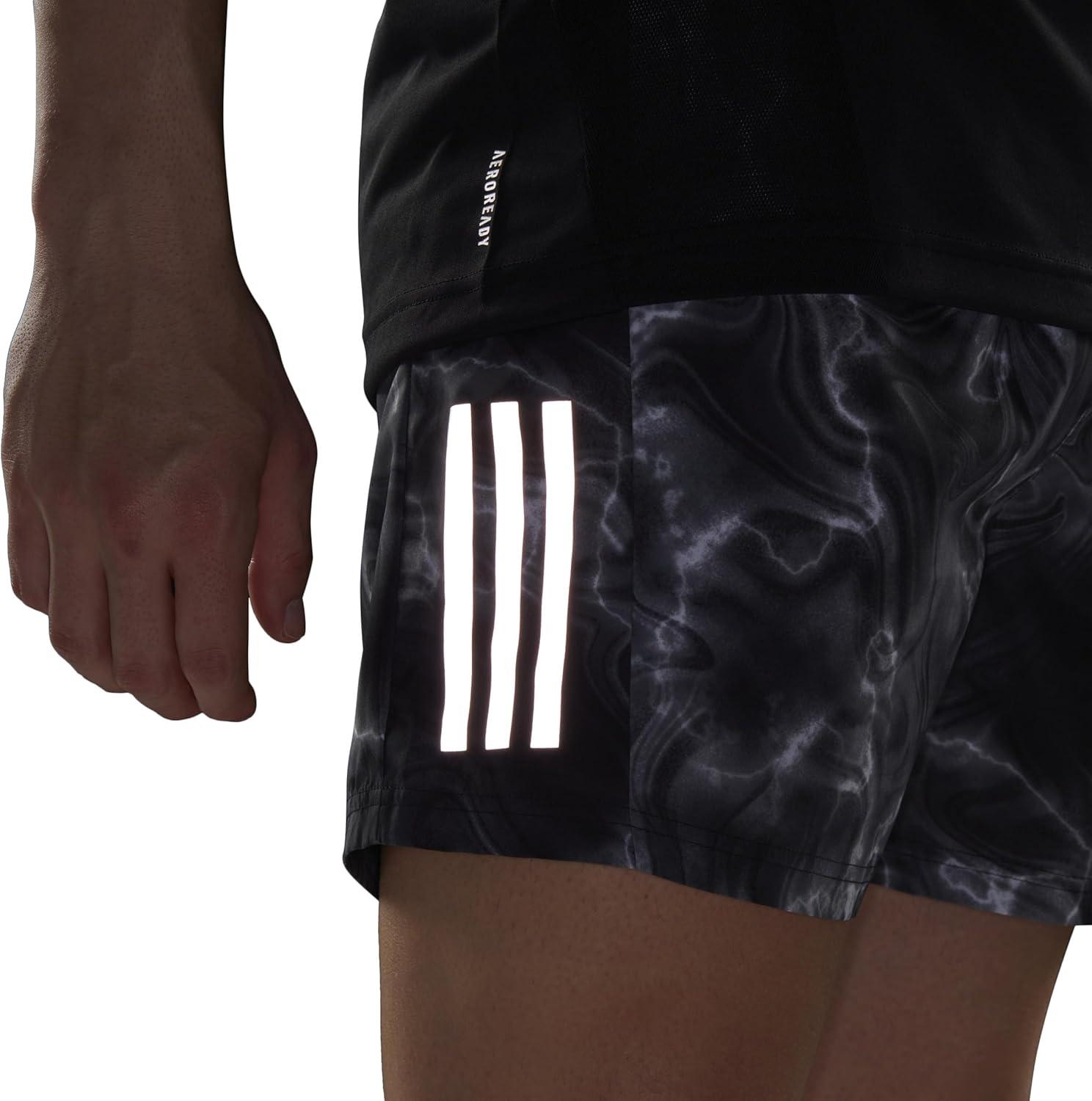 imageAdidas Mens Own The Run ShortWhiteBlackGrey