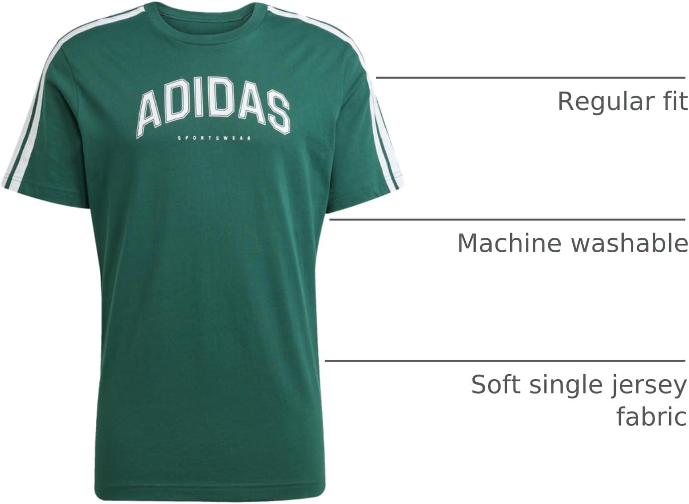 imageadidas Mens Codes Collegiate Linear Graphic TShirtCollegiate Green