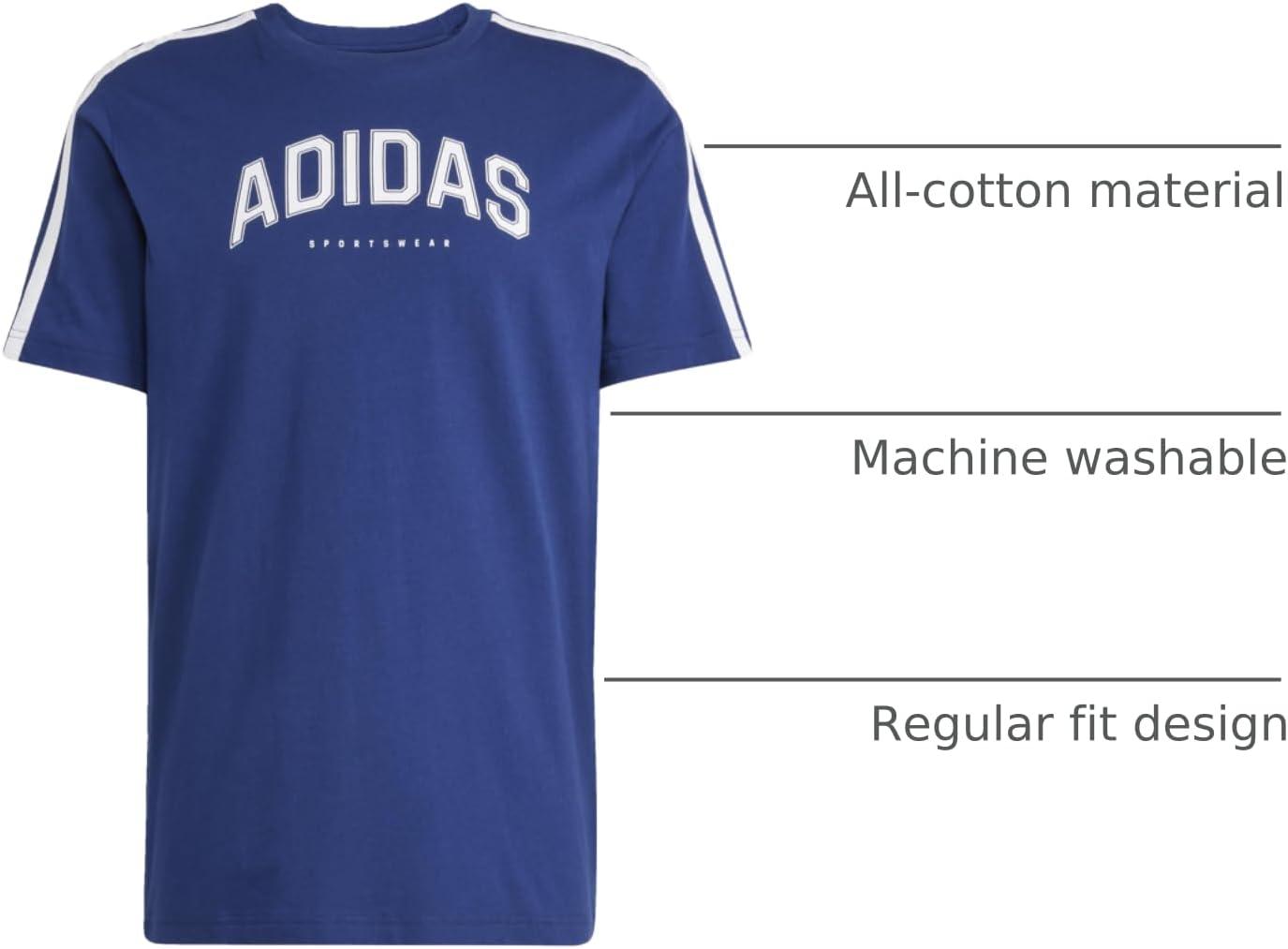imageadidas Mens Codes Collegiate Linear Graphic TShirtDark Blue