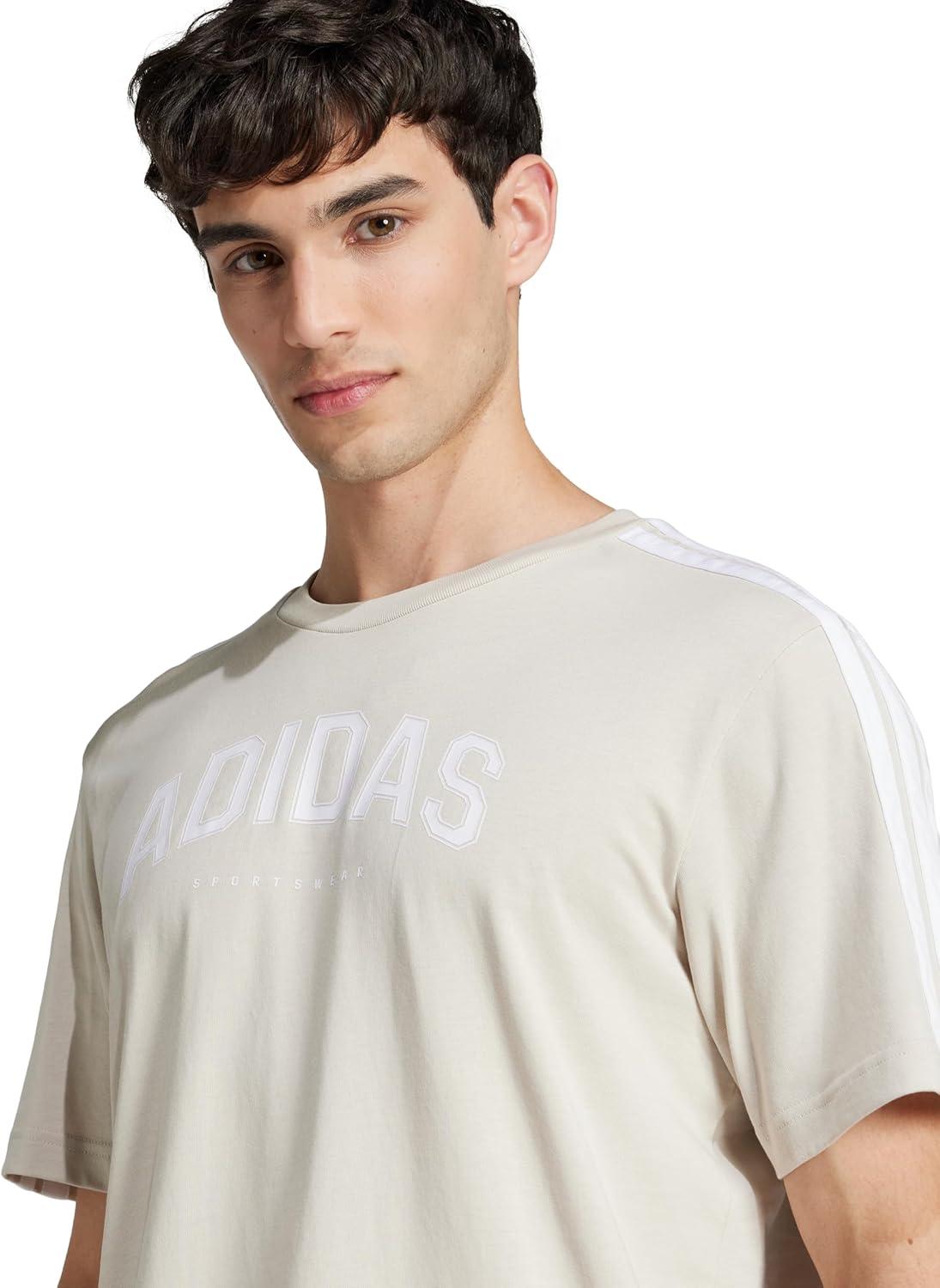 imageadidas Mens Codes Collegiate Linear Graphic TShirtWonder Alumina