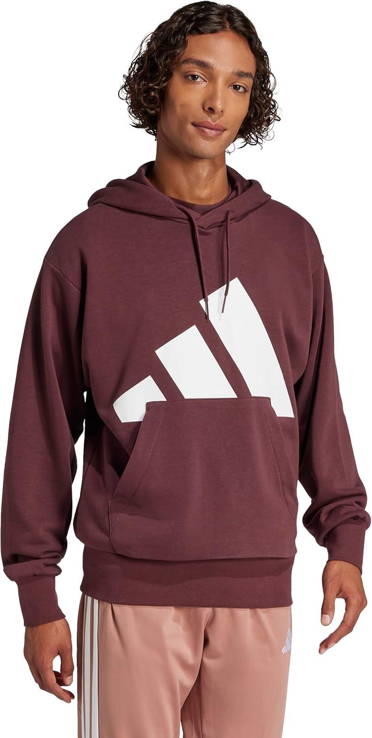 imageadidas mens Essentials Big Logo French Terry HoodieAurora RubyWhite