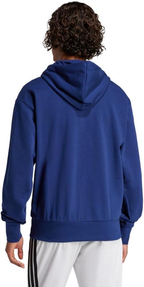 imageadidas mens Essentials Big Logo French Terry HoodieDark BlueWhite