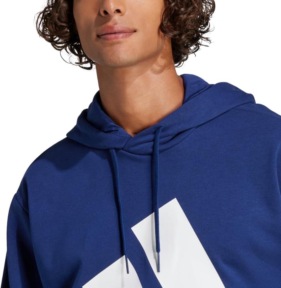 imageadidas mens Essentials Big Logo French Terry HoodieDark BlueWhite