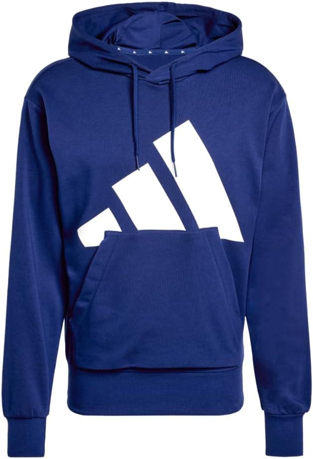 imageadidas mens Essentials Big Logo French Terry HoodieDark BlueWhite