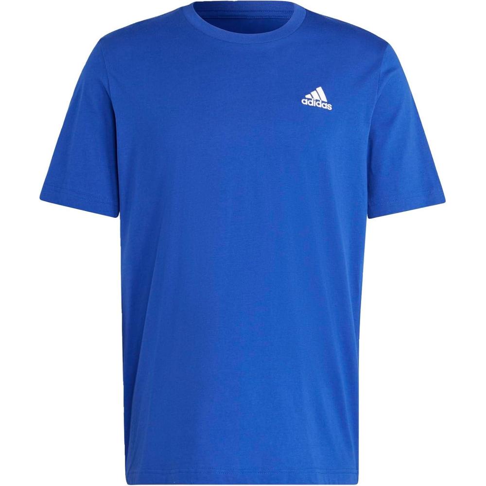 imageAdidas Mens Essentials Single Jersey Embroidered Small Logo TShirtSemi Lucid Blue
