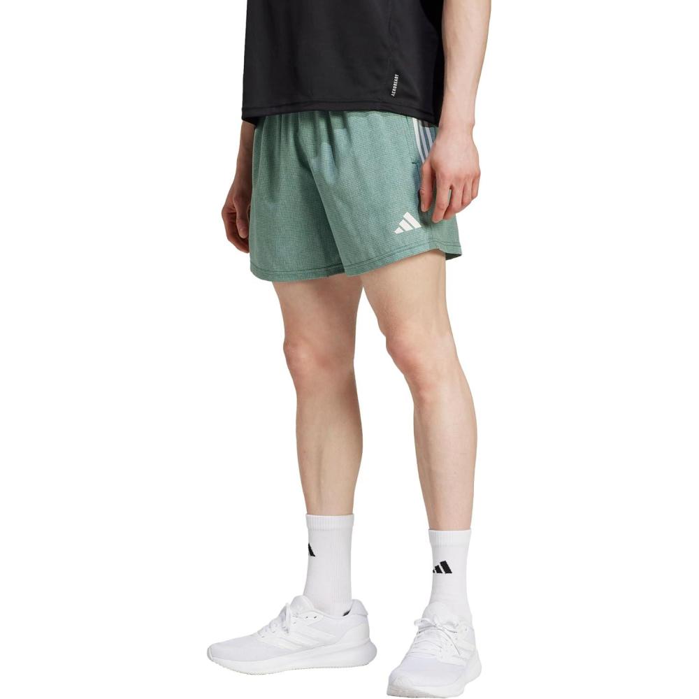 imageAdidas Mens Own The Run ShortCollegiate GreenWhite Melange