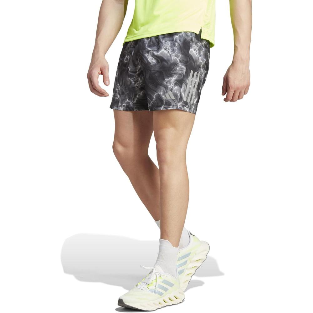 imageAdidas Mens Own The Run ShortWhiteBlackGrey