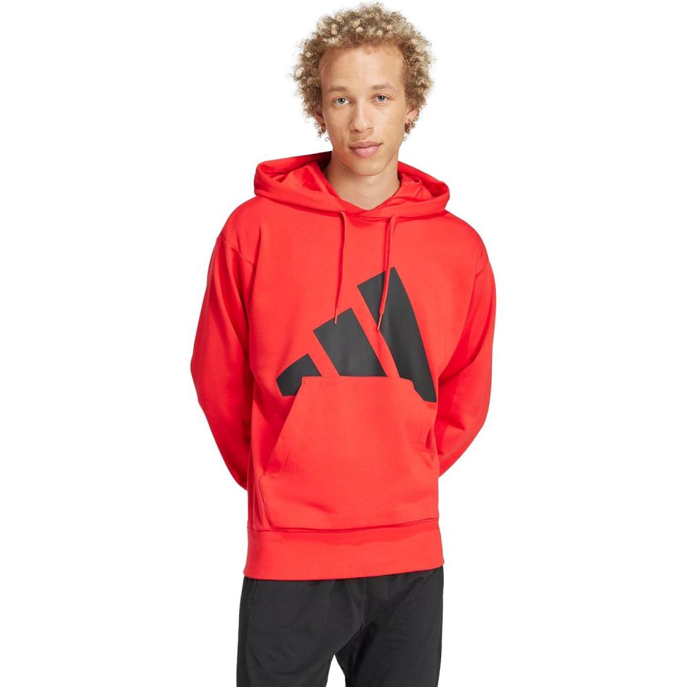 imageadidas mens Essentials Big Logo French Terry HoodiePure RubyBlack