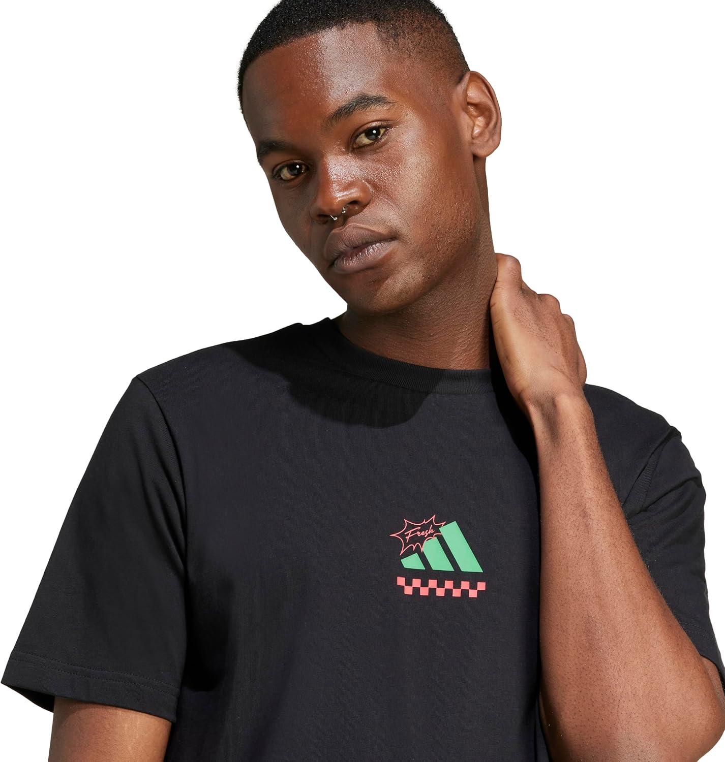imageAdidas Mens Lounge Pizza Graphic TShirtBlack