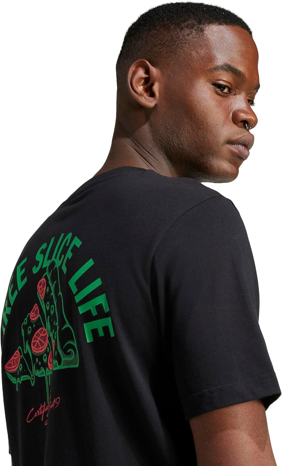 imageAdidas Mens Lounge Pizza Graphic TShirtBlack