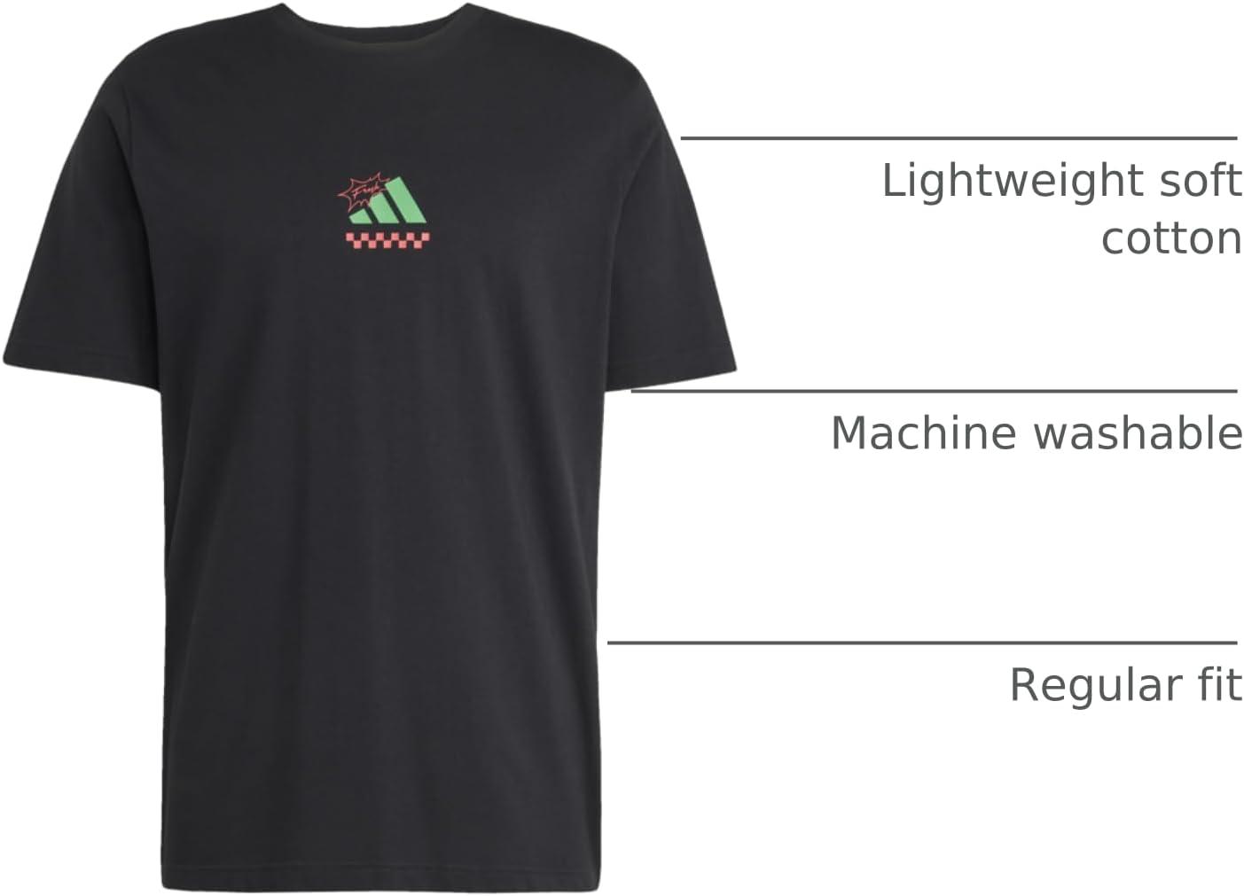 imageAdidas Mens Lounge Pizza Graphic TShirtBlack