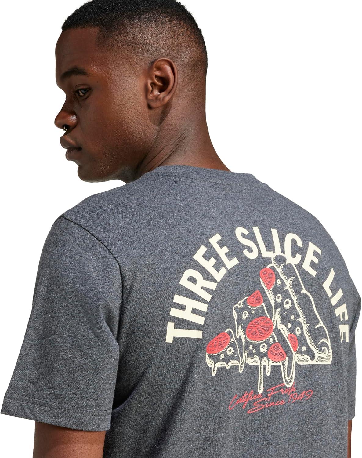 imageAdidas Mens Lounge Pizza Graphic TShirtDark Grey Heather