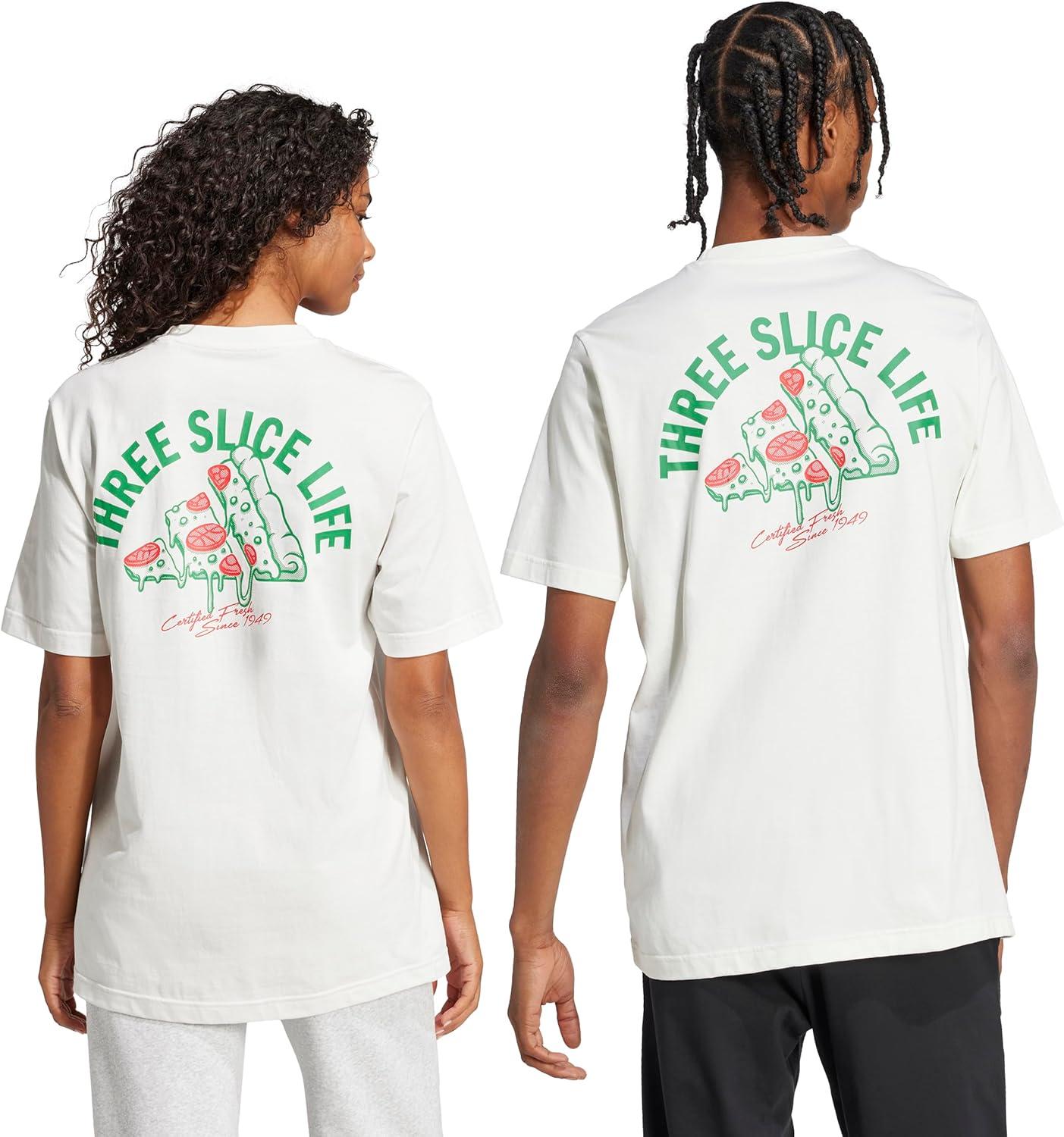 imageAdidas Mens Lounge Pizza Graphic TShirtOffwhite