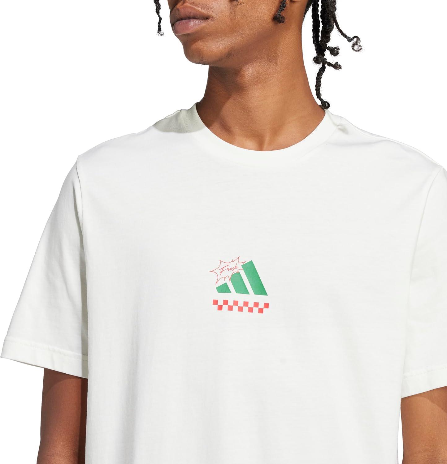 imageAdidas Mens Lounge Pizza Graphic TShirtOffwhite