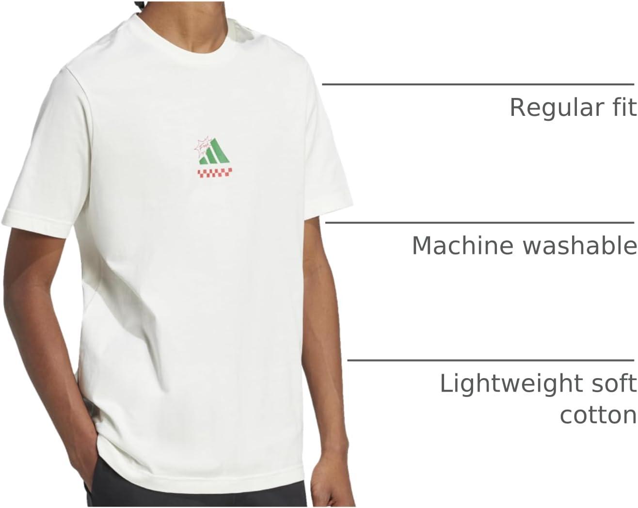 imageAdidas Mens Lounge Pizza Graphic TShirtOffwhite