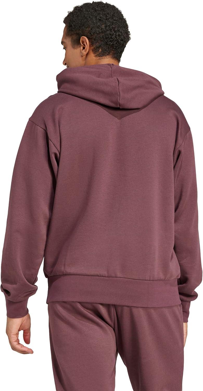 imageadidas Mens Essentials Feel Cozy Fleece Hoodie SweatshirtAurora RubyWhite