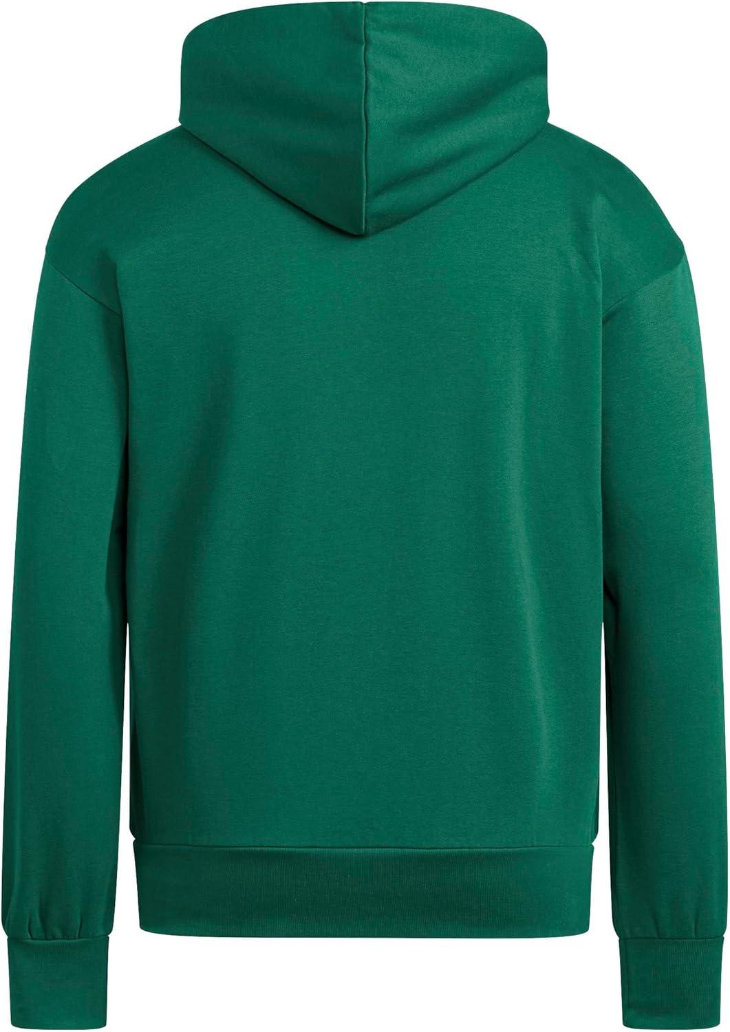 imageadidas Mens Essentials Feel Cozy Fleece Hoodie SweatshirtCollegiate GreenBlack