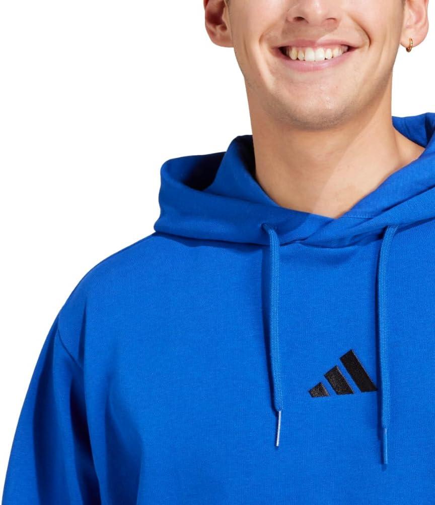 imageadidas Mens Essentials Feel Cozy Fleece Hoodie SweatshirtTeam Royal BlueBlack