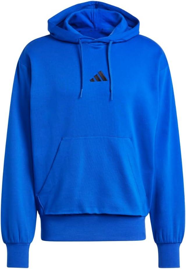imageadidas Mens Essentials Feel Cozy Fleece Hoodie SweatshirtTeam Royal BlueBlack