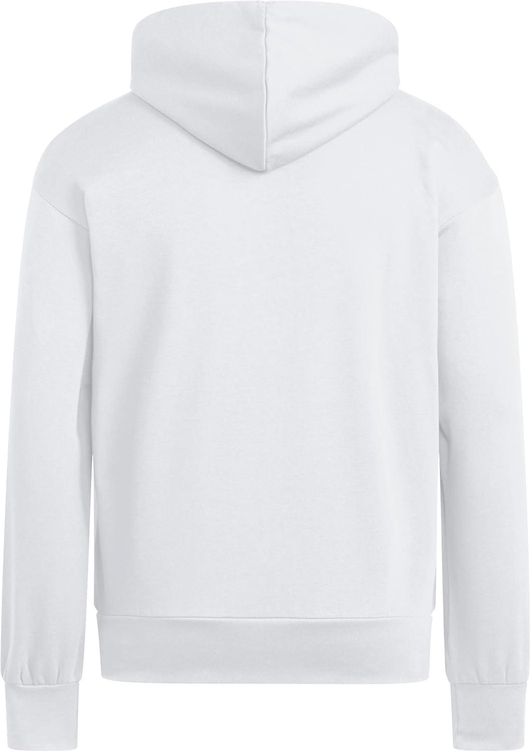 imageadidas Mens Essentials Feel Cozy Fleece Hoodie SweatshirtWhiteBlack