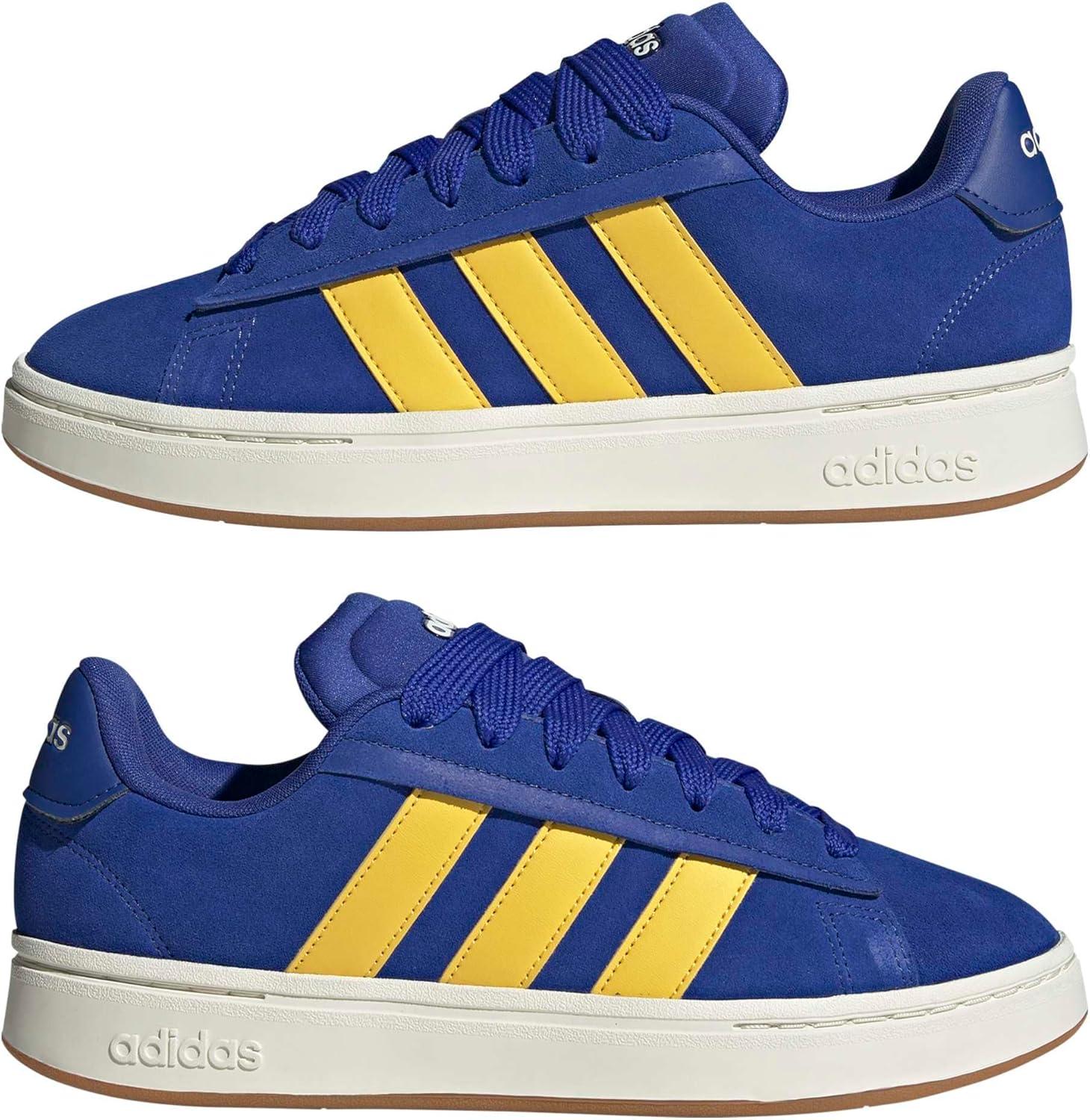 imageAdidas Mens Grand Court AlphaSemi Lucid BlueUtility YellowOff White