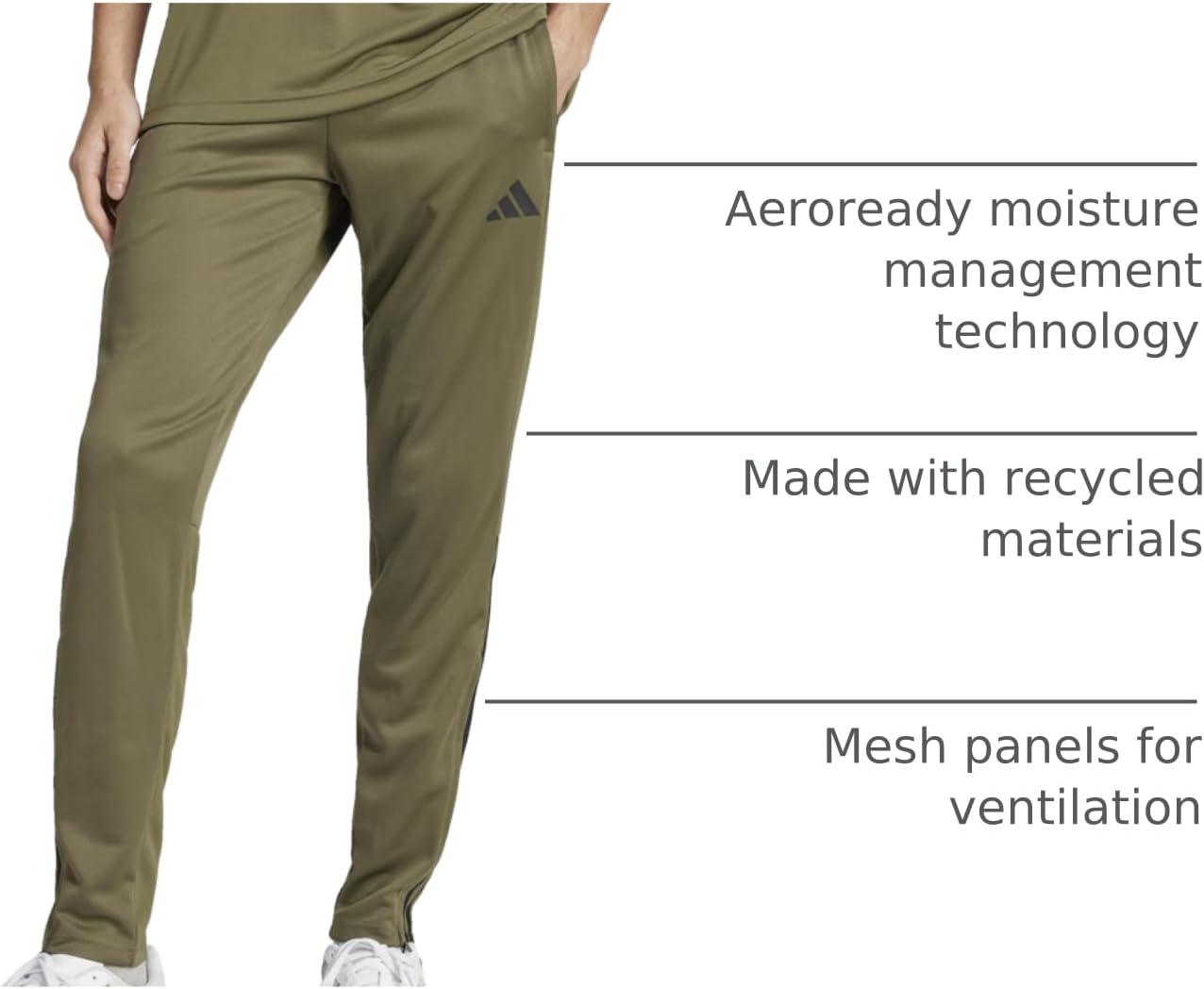 imageAdidas Mens Sereno Cut 3Stripes Slim Tapered PantsOlive StrataBlack