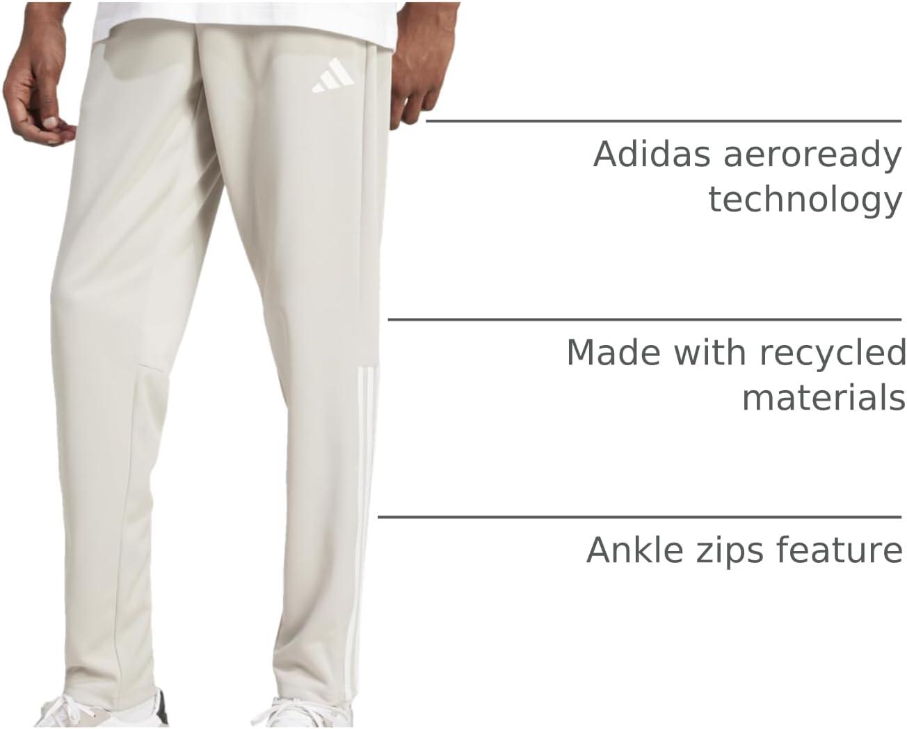 imageAdidas Mens Sereno Cut 3Stripes Slim Tapered PantsWonder AluminaWhite