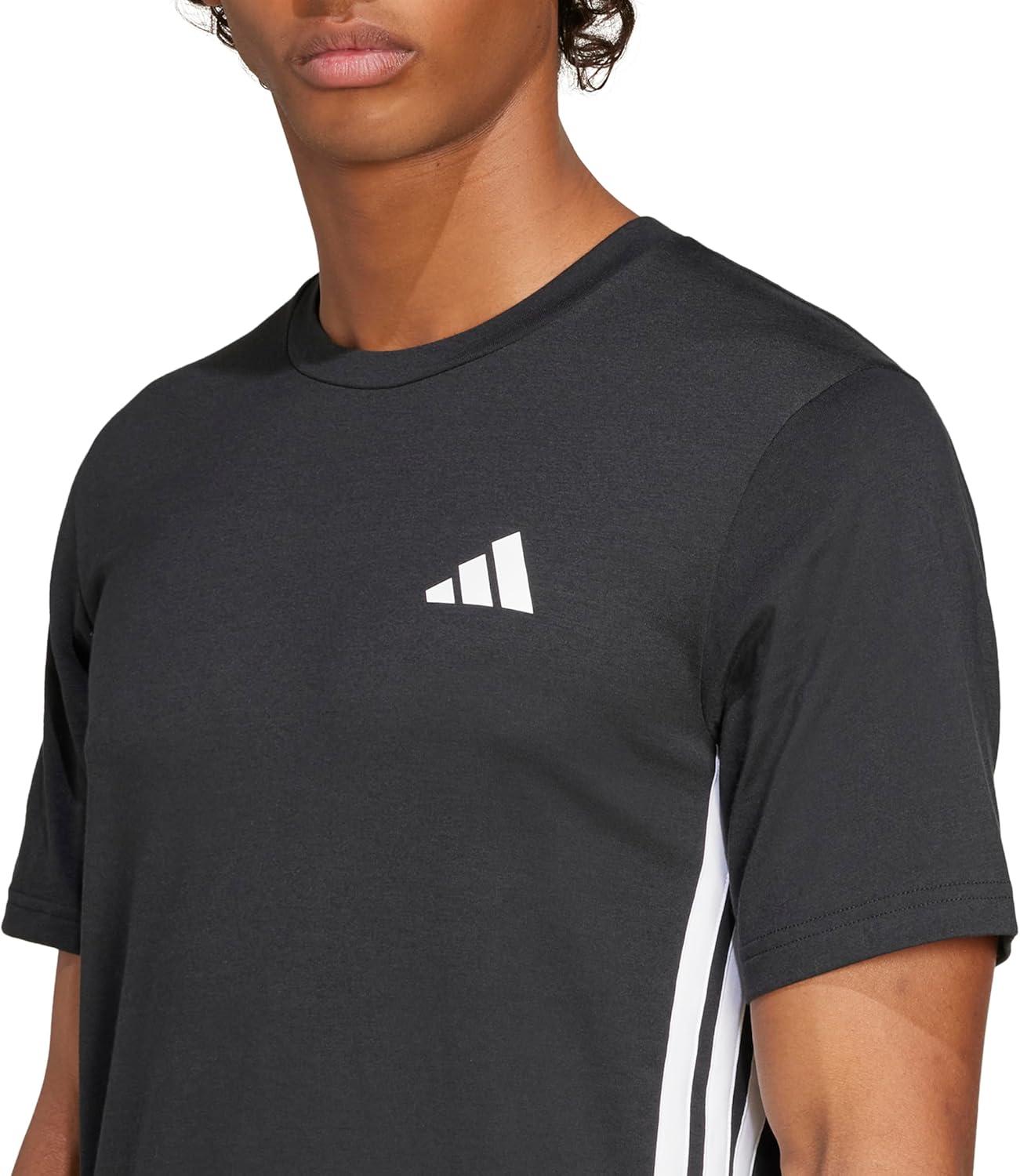 imageAdidas Mens Train Essentials Feelready 3Stripes TShirtBlack