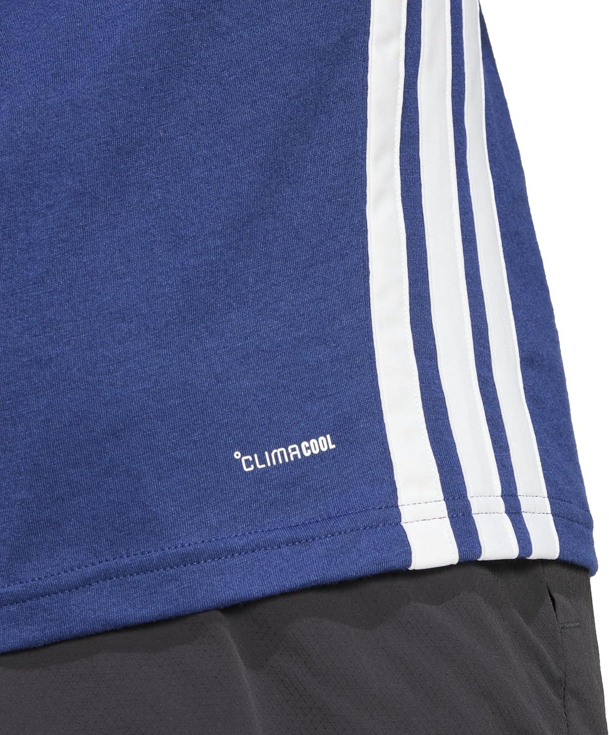 imageAdidas Mens Train Essentials Feelready 3Stripes TShirtDark Blue