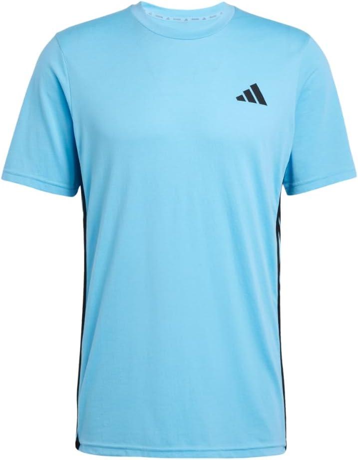 imageAdidas Mens Train Essentials Feelready 3Stripes TShirtSemi Blue Burst
